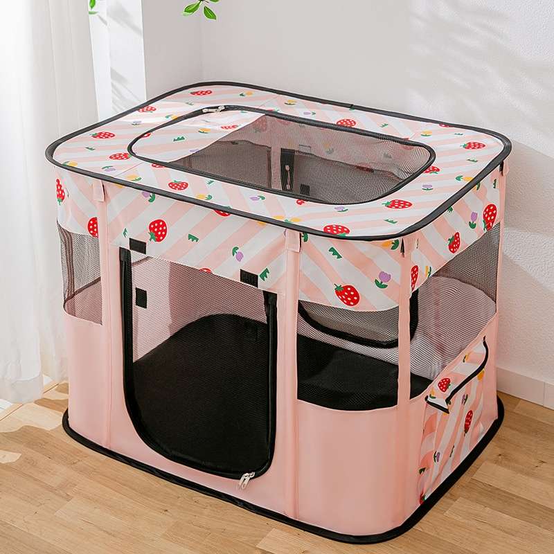 Rectangular Foldable Pet Fence Dog and Cat Litter Pet Delivery Room M(Yellow Carrot)
