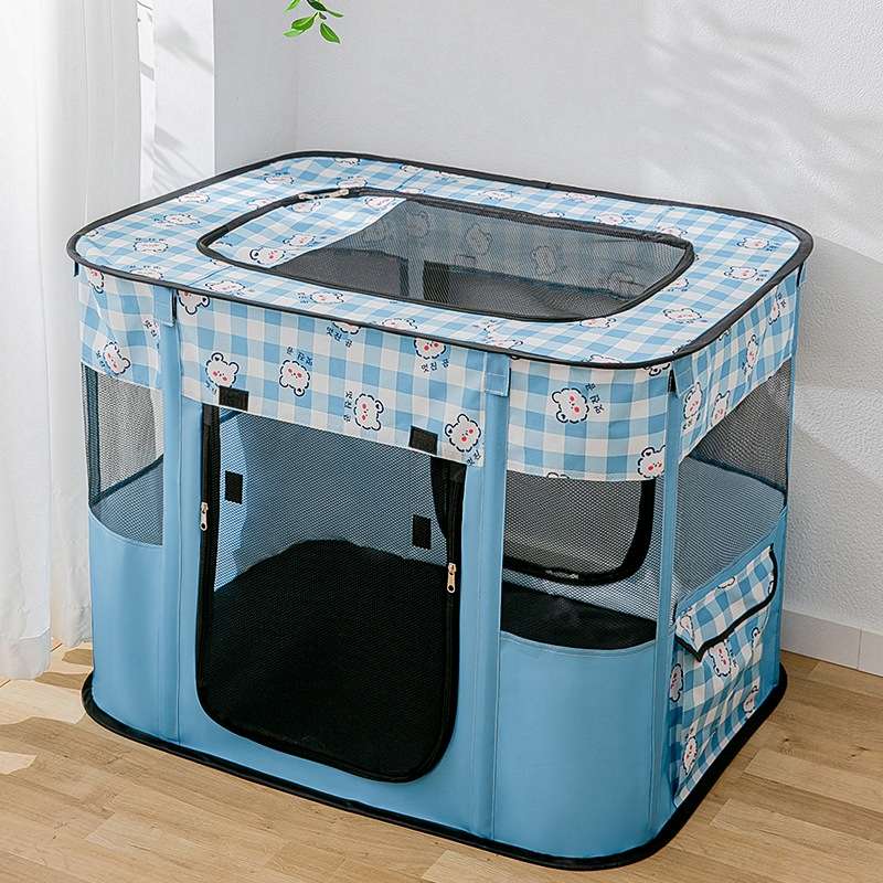 Rectangular Foldable Pet Fence Dog and Cat Litter Pet Delivery Room M(Yellow Carrot)
