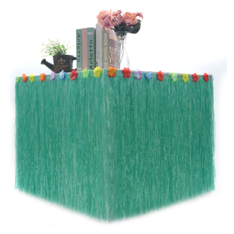 Hawaiian Table Dress Seaside Party Festive Bazaar Table Decorations, Size: 276x30cm(Straw Color)