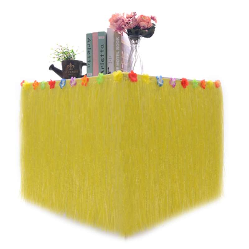 Hawaiian Table Dress Seaside Party Festive Bazaar Table Decorations, Size: 276x30cm(Straw Color)