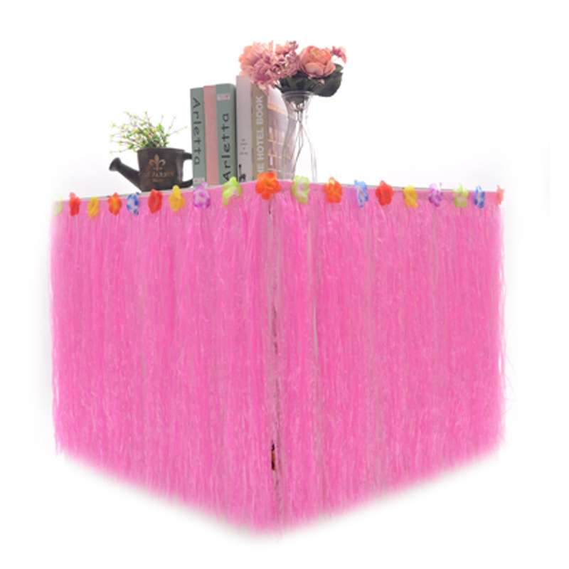 Hawaiian Table Dress Seaside Party Festive Bazaar Table Decorations, Size: 276x30cm(Straw Color)
