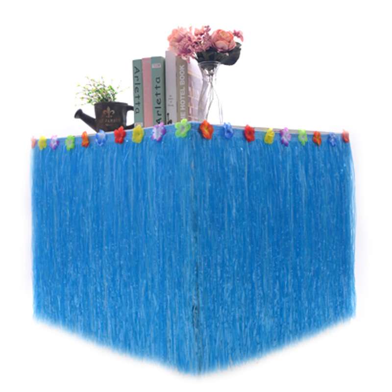 Hawaiian Table Dress Seaside Party Festive Bazaar Table Decorations, Size: 276x30cm(Straw Color)