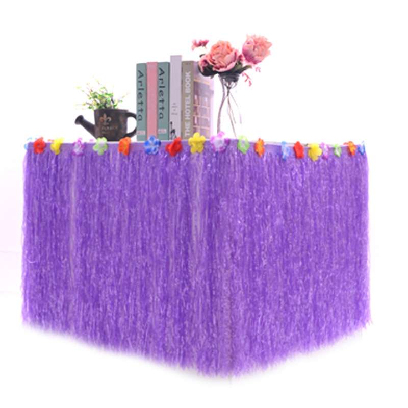 Hawaiian Table Dress Seaside Party Festive Bazaar Table Decorations, Size: 276x30cm(Straw Color)