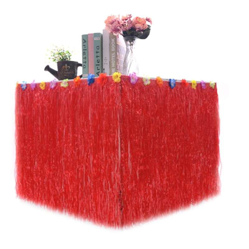 Hawaiian Table Dress Seaside Party Festive Bazaar Table Decorations, Size: 276x30cm(Straw Color)