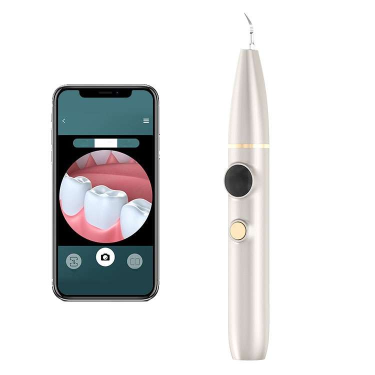 Tartar and Calculus Remover Oral Cleaning Ultrasonic Scaler Electric Visual Scaler(White)