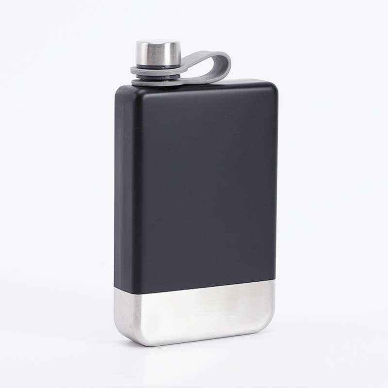 9oz Portable 304 Stainless Steel Flagon Whiskey Vodka Wine Pot Hip Flask(Military Green)