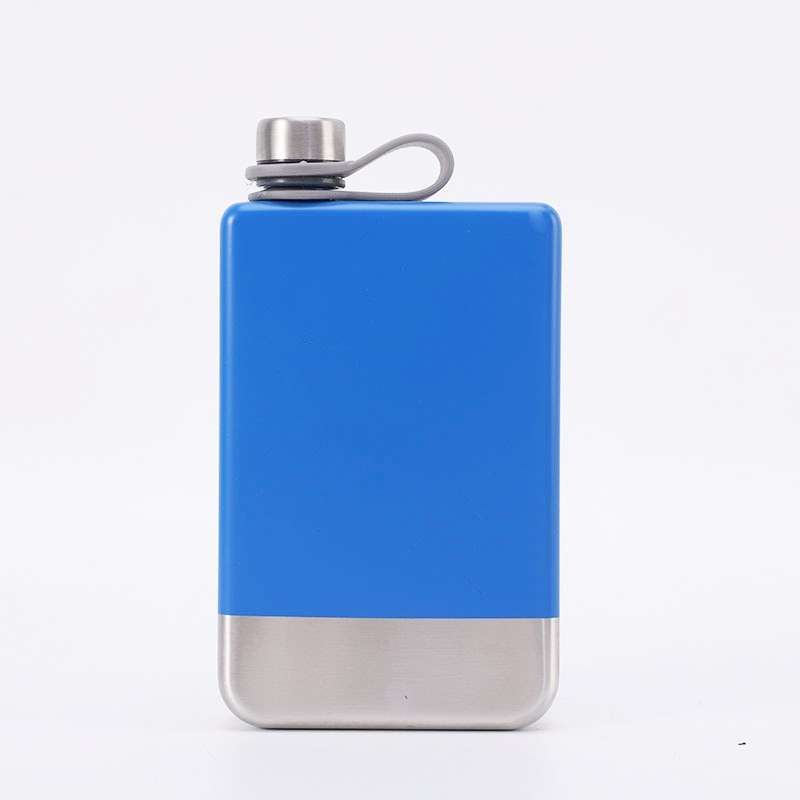 9oz Portable 304 Stainless Steel Flagon Whiskey Vodka Wine Pot Hip Flask(Military Green)
