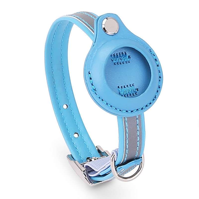 For Airtag Tracker Protective Cover Pet PU Collar, Specification: XS(Purple)