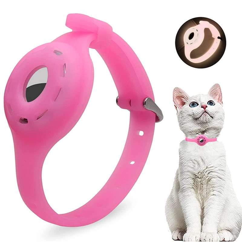 Pet Luminous Collar Locator Cover for Airtag, Specification: M(Luminous Green)