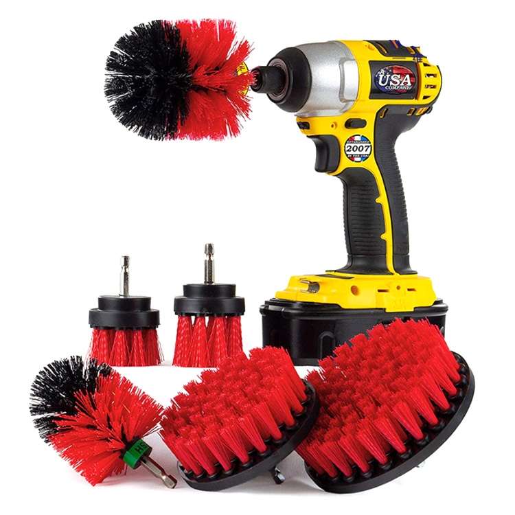6 PCS / SetElectric Drill Head Car Tire Floor Crevice Cleaning Brush(Blue)