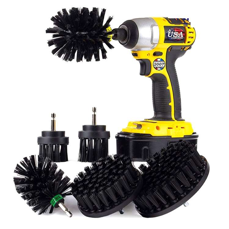 6 PCS / SetElectric Drill Head Car Tire Floor Crevice Cleaning Brush(Blue)