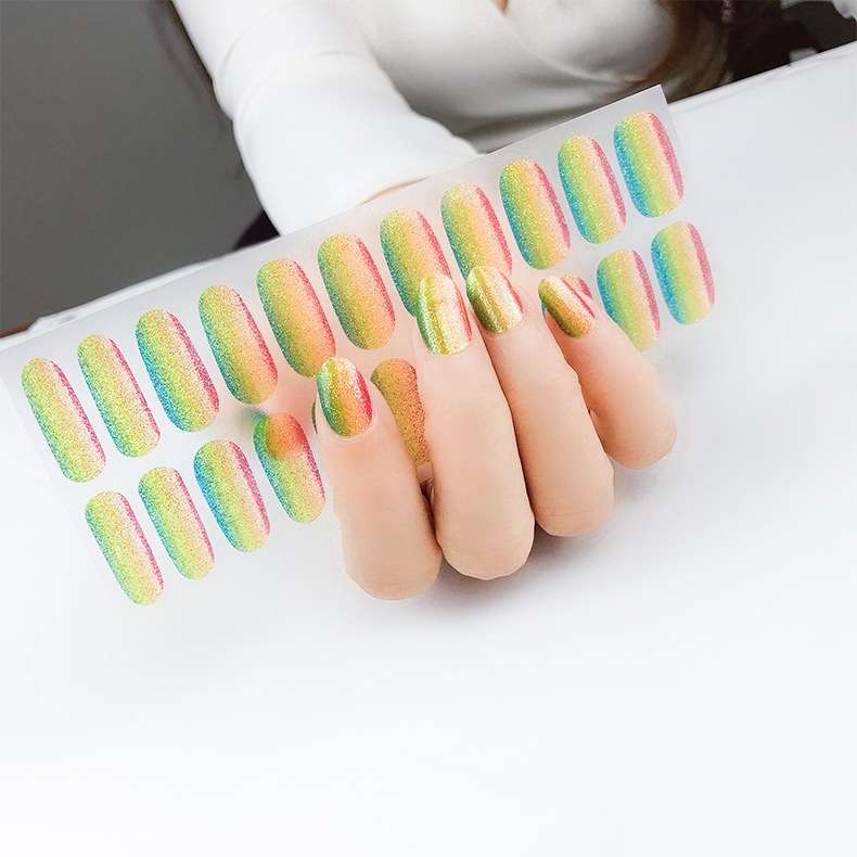 22 Fingers Shiny Onion Powder Starry Waterproof Nail Sticker(ZX-3032)