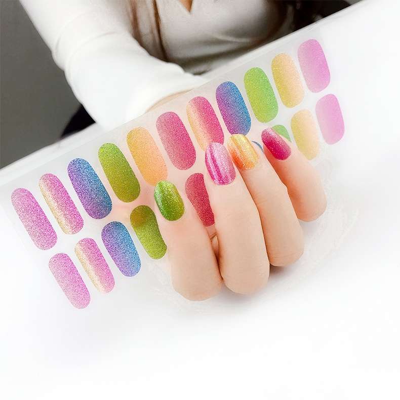 22 Fingers Shiny Onion Powder Starry Waterproof Nail Sticker(ZX-3032)