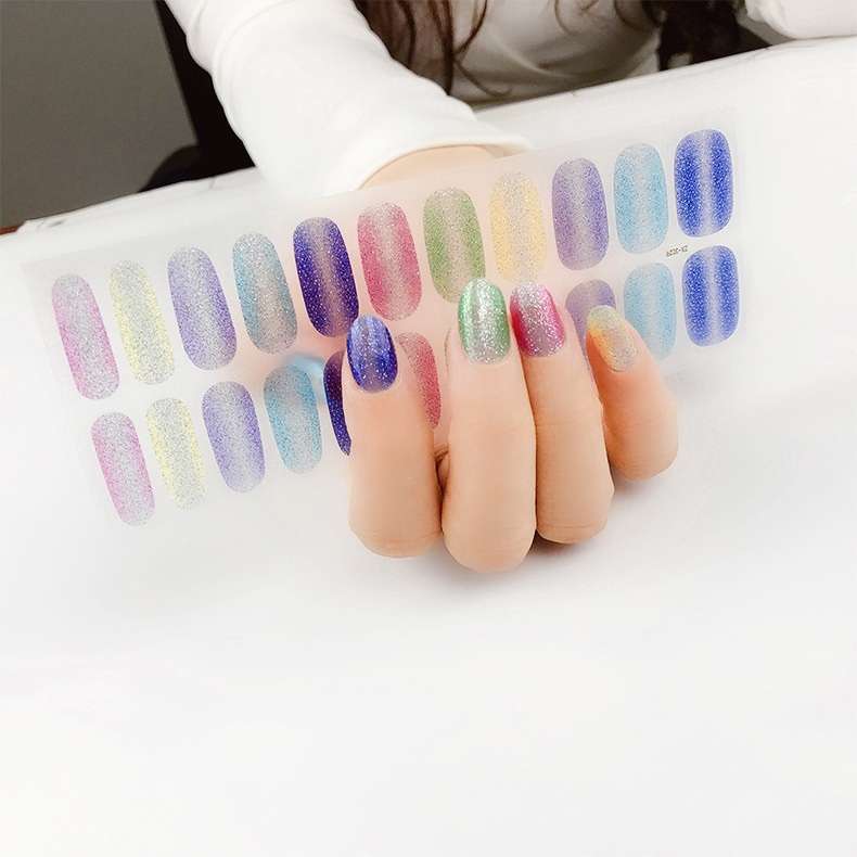 22 Fingers Shiny Onion Powder Starry Waterproof Nail Sticker(ZX-3032)