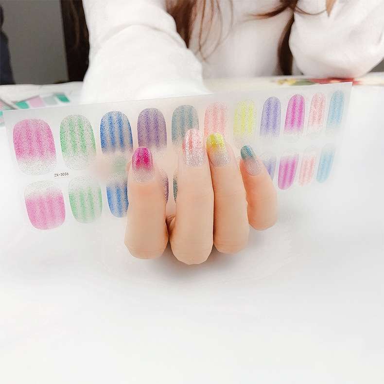 22 Fingers Shiny Onion Powder Starry Waterproof Nail Sticker(ZX-3032)