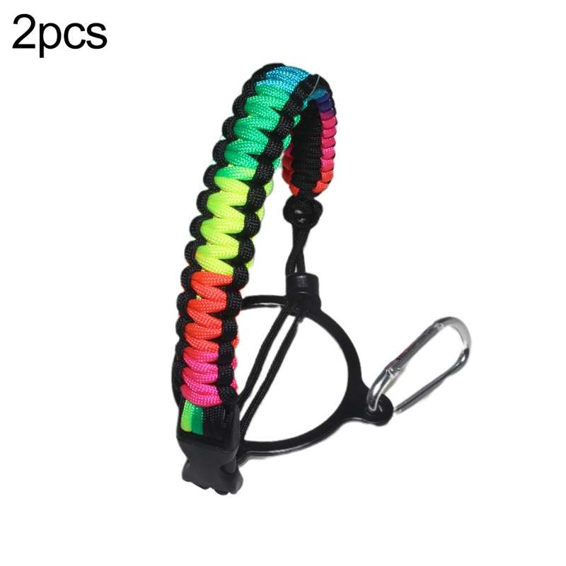 2 PCS Outdoor Camping Multifunctional Carabiner Water Bottle Handle(Black Gray)