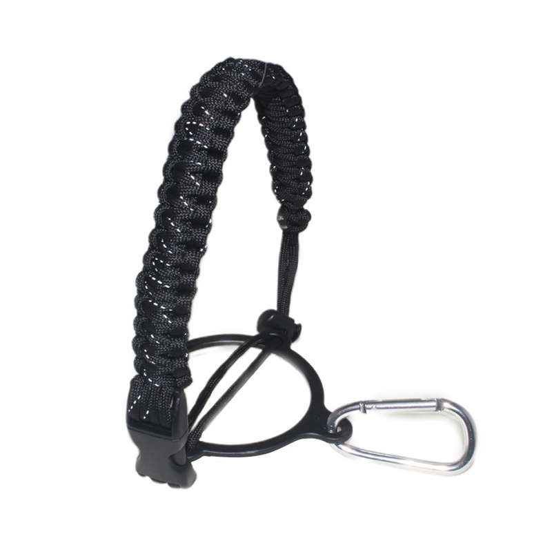2 PCS Outdoor Camping Multifunctional Carabiner Water Bottle Handle(Black Gray)