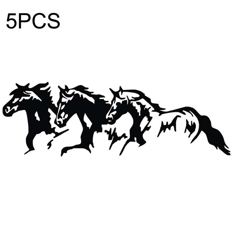 5PCS FGM-002 Carving Reflective Stickers Galloping Horse Car Body Sticker(White)