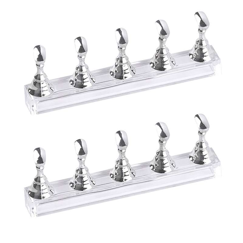2 PCS Nail Art Chessboard Holder Nail Sheet Acrylic Base Practice Stand(Gold)