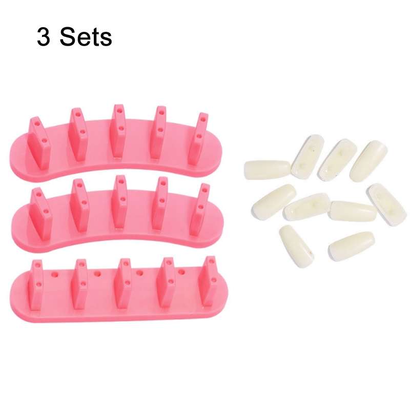 3 Sets Adhesive-Free Nail Practice Stand Nail Display Stand(01 White)