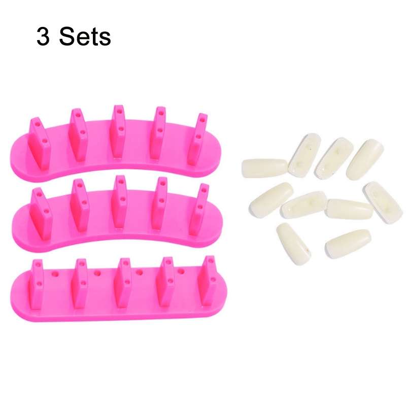 3 Sets Adhesive-Free Nail Practice Stand Nail Display Stand(01 White)