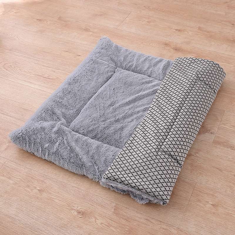 Double Sided Pet Mat Four Seasons Warm Dog Blanket,Size: S(Wick Strip Gray)