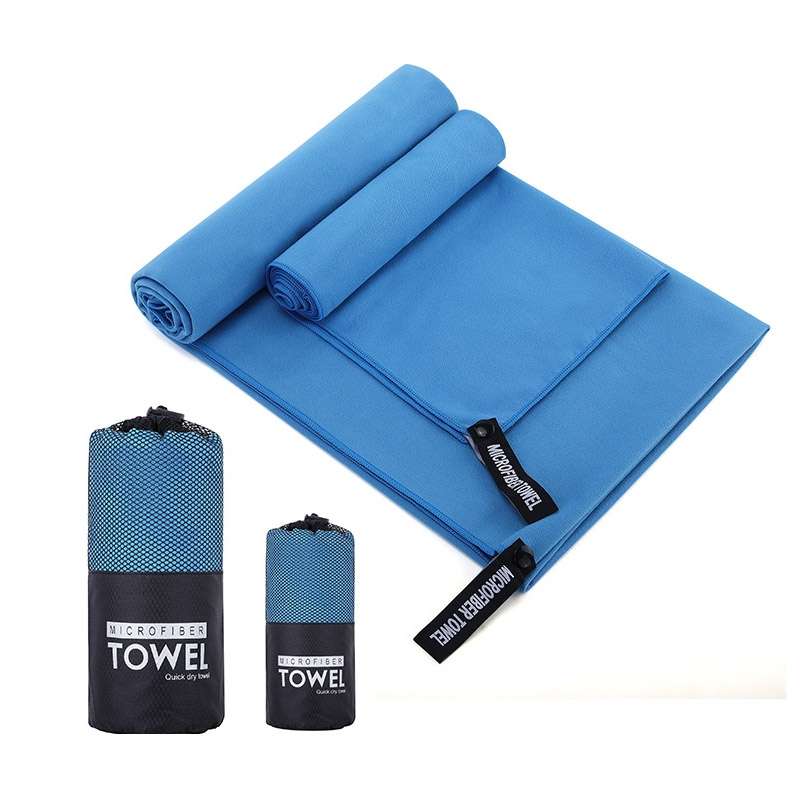 Absorbent Quick Dry Sports Towel Microfiber Bath Towel 76x152cm(Gray Square Mesh Bag)