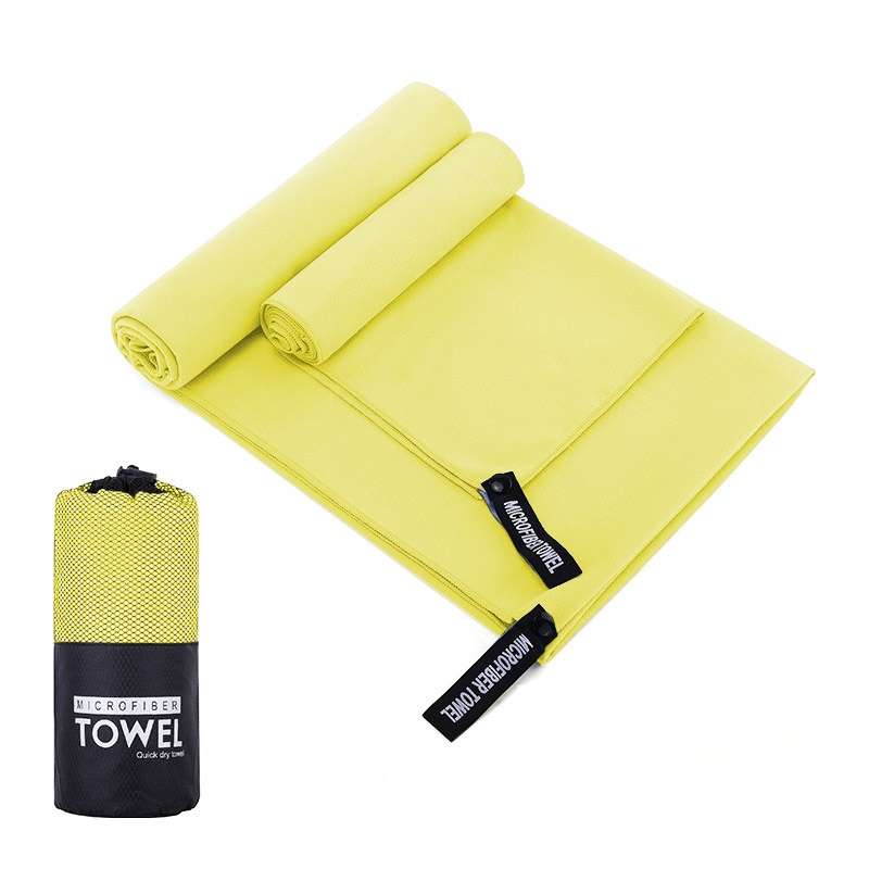 Absorbent Quick Dry Sports Towel Microfiber Bath Towel 76x152cm(Gray Square Mesh Bag)