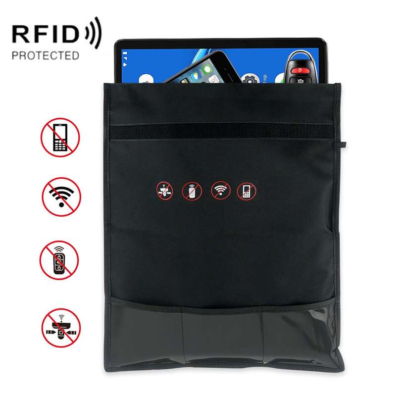 Car Key Signal Shielding Bag Tablet Mobile Phone Privacy Protective Cover Small(Black)