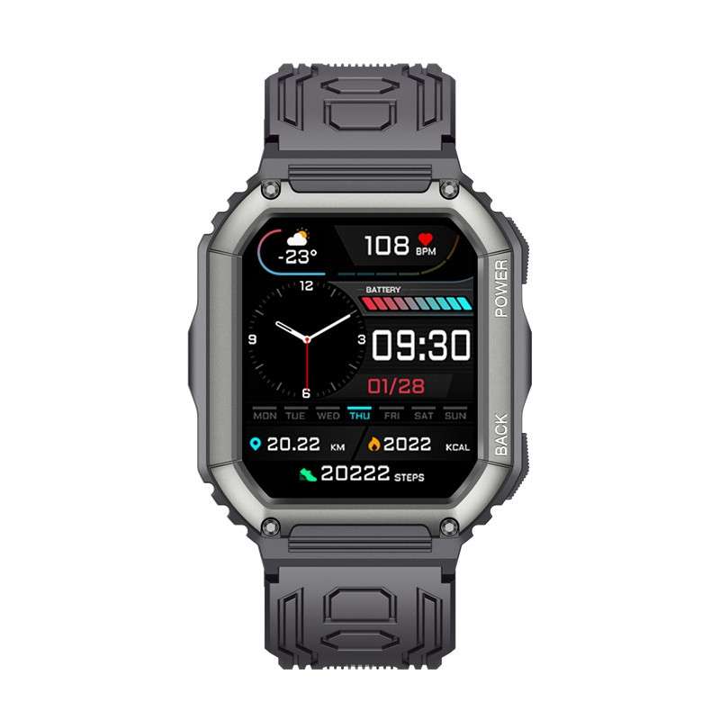 KR06 1.8 Inch Heart Rate Blood Pressure Monitoring Smart Calling Watch(Black)