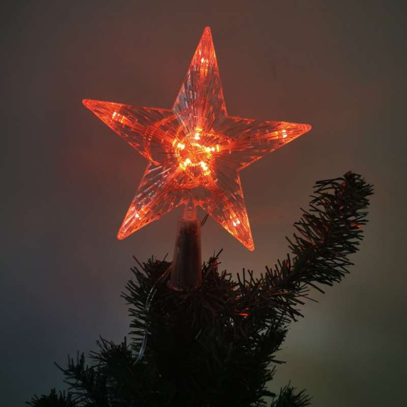 Christmas Tree Top Light LED Glowing Star Lights, Size: Small Battery Model(Red)