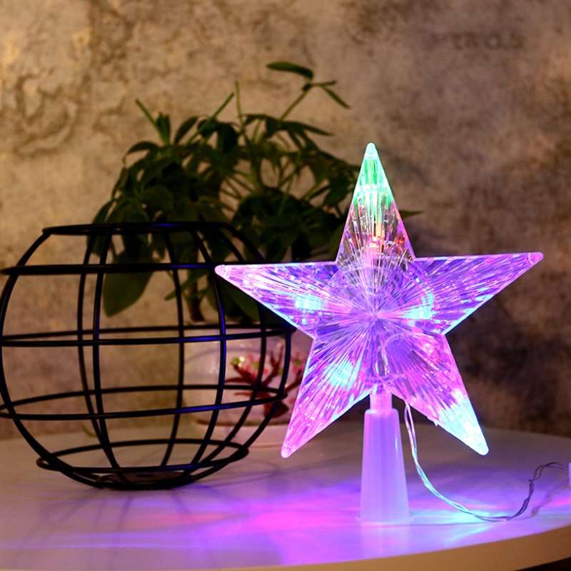 Christmas Tree Top Light LED Glowing Star Lights, Size: Large Battery Model(Red)