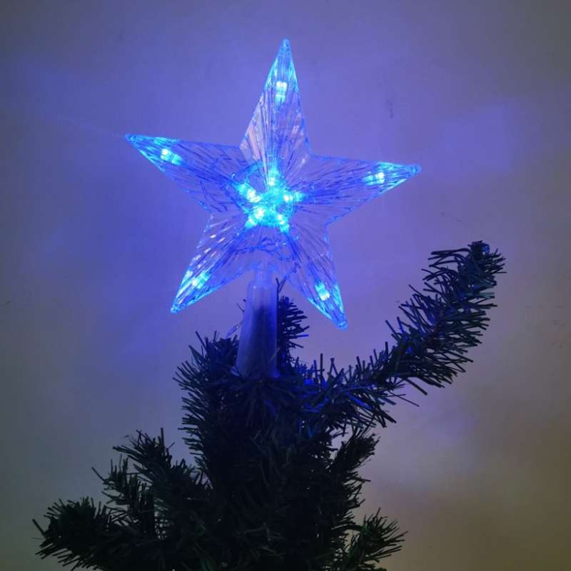 Christmas Tree Top Light LED Glowing Star Lights, Size: Large Battery Model(Red)