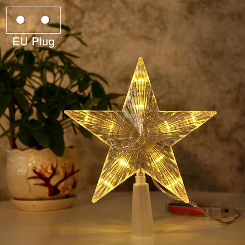 Christmas Tree Top Light LED Glowing Star Lights, Size: Small EU Plug(Colorful)
