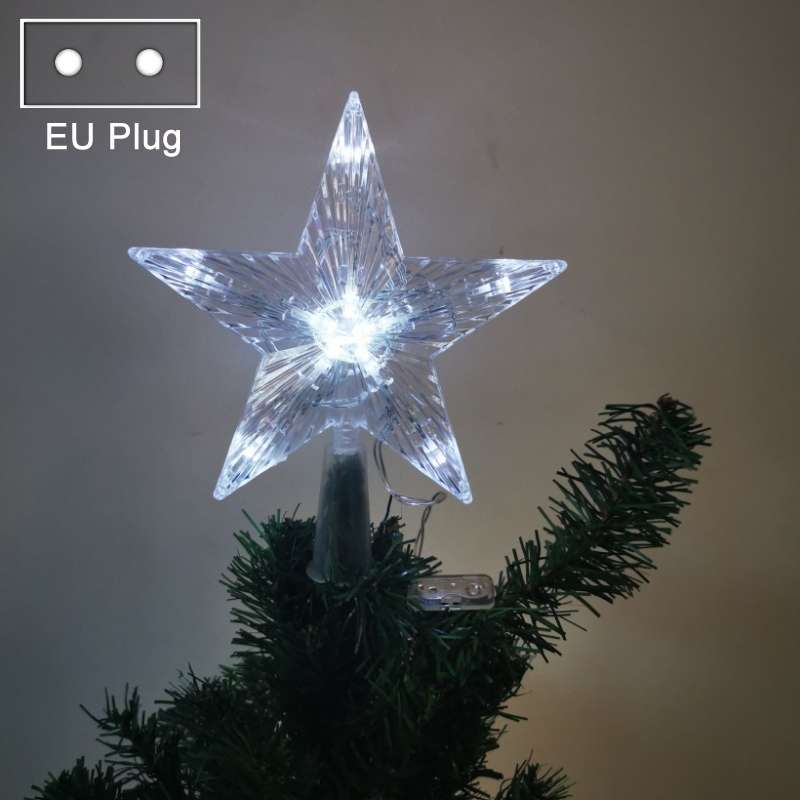 Christmas Tree Top Light LED Glowing Star Lights, Size: Small EU Plug(Colorful)