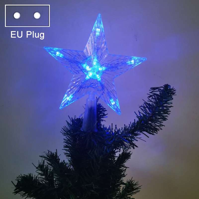 Christmas Tree Top Light LED Glowing Star Lights, Size: Small EU Plug(Colorful)