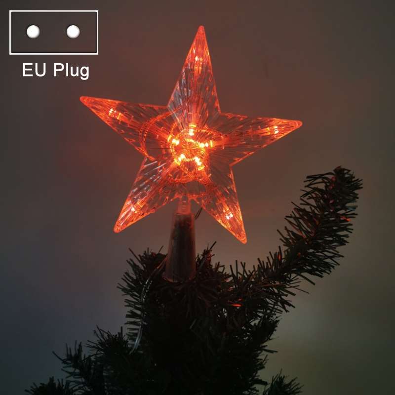 Christmas Tree Top Light LED Glowing Star Lights, Size: Small EU Plug(Colorful)