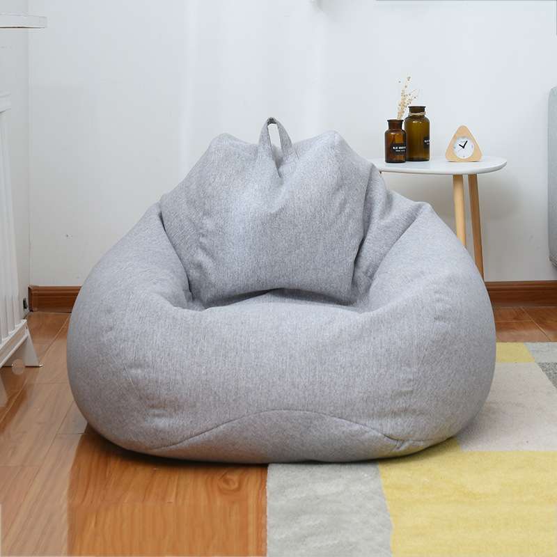 Lazy Sofa Bean Bag Chair Fabric Cover, Size: 90x110cm(Light Khaki)