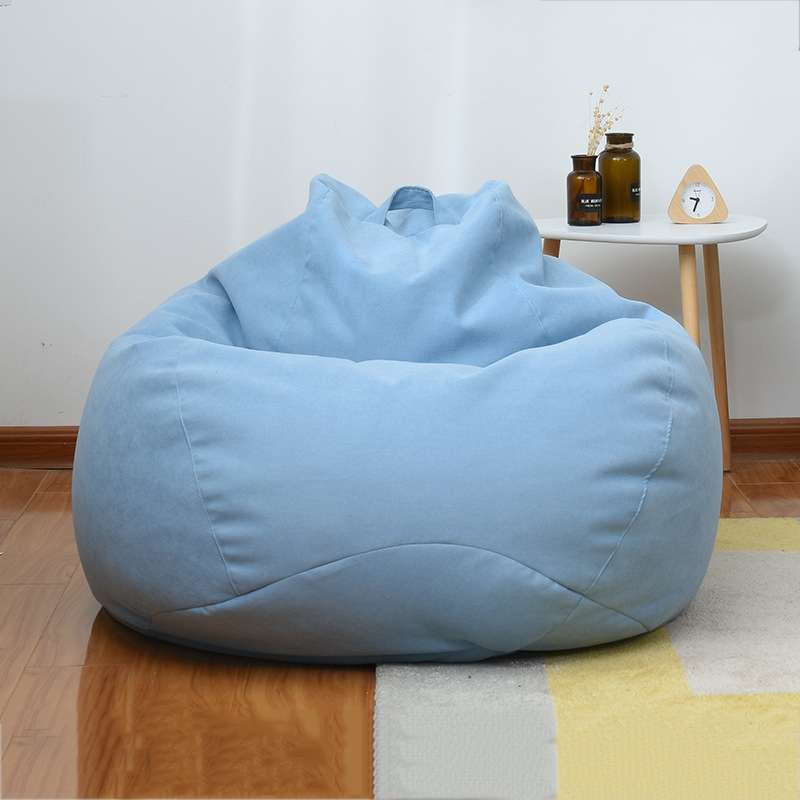 Lazy Sofa Bean Bag Chair Fabric Cover, Size: 90x110cm(Light Khaki)