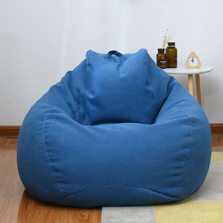 Lazy Sofa Bean Bag Chair Fabric Cover, Size: 90x110cm(Light Khaki)