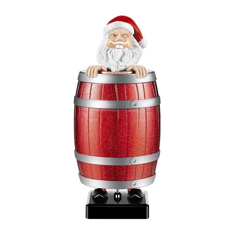 Wooden Barrels Automatic Ejection Cigarette Cases Spoof Toys(Santa Claus)