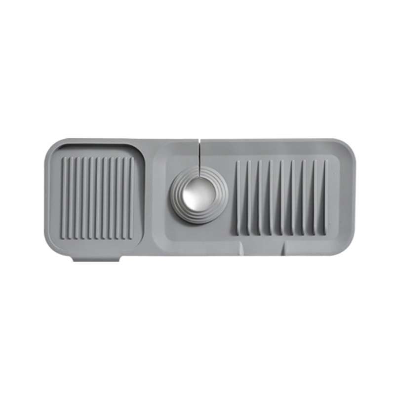 Faucet Silicone Draining Mat Anti-splash Kitchen Sink Non-slip Soap Mat, Size: Large(Light Gray)