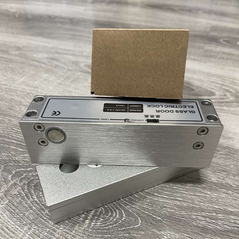 Top And Bottom Frameless Glass Door Aluminum Alloy Electric Mortise Lock(Left)