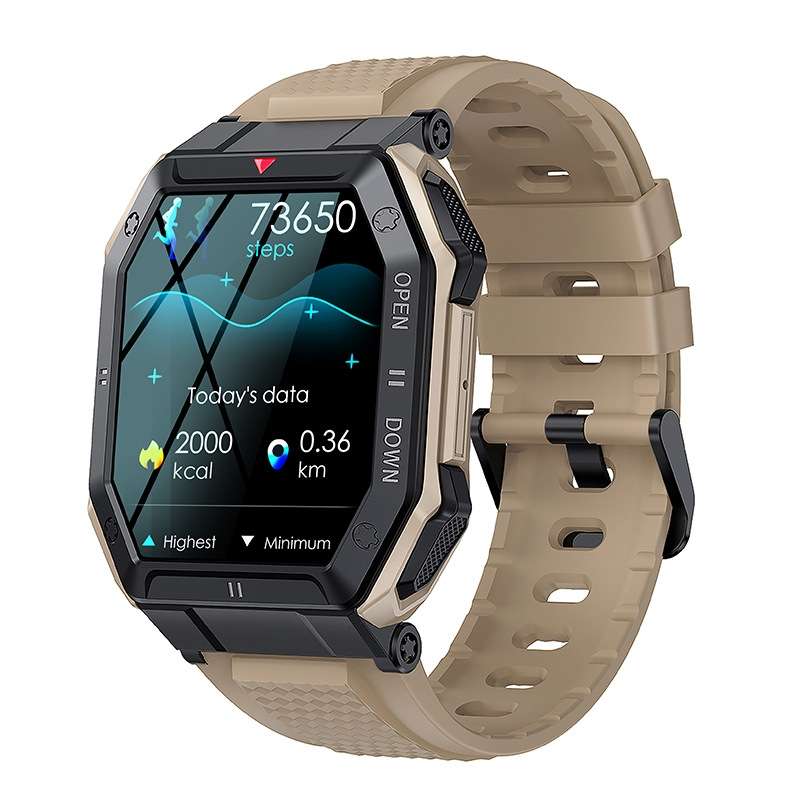 Heart Rate Blood Pressure Blood Oxygen Monitoring Outdoor Smart Bluetooth Watch(Black)