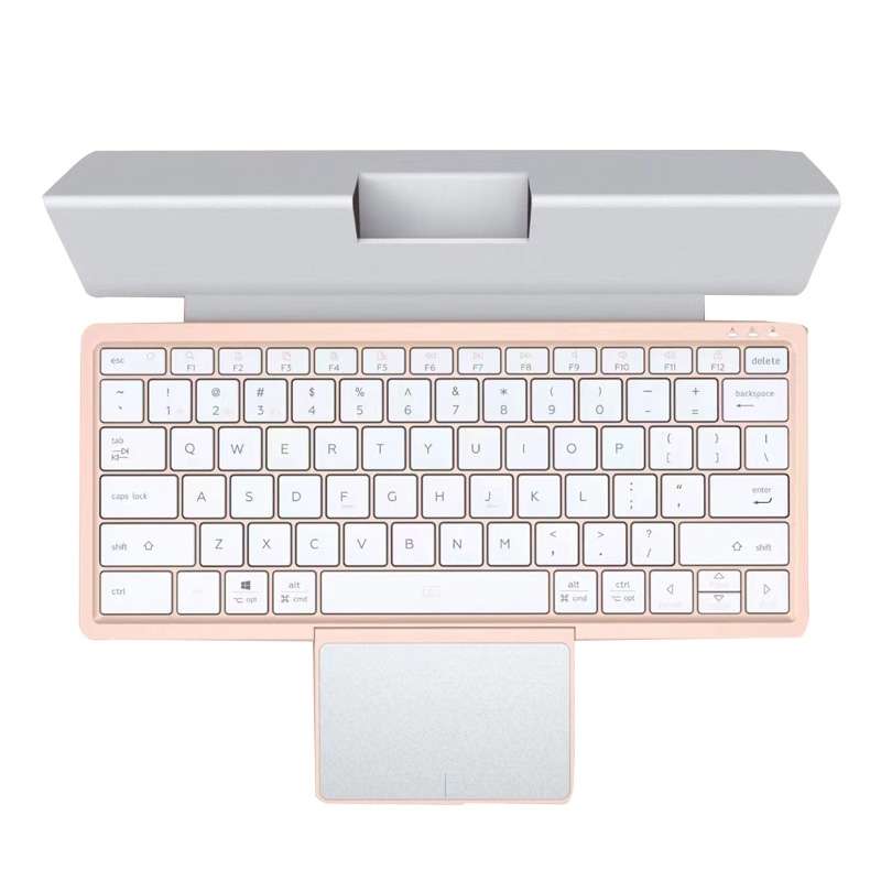 KF8700 78 Keys Hidden Touchpad Portable Tablet Computer Wireless Bluetooth Keypad With PU Leather(Bl