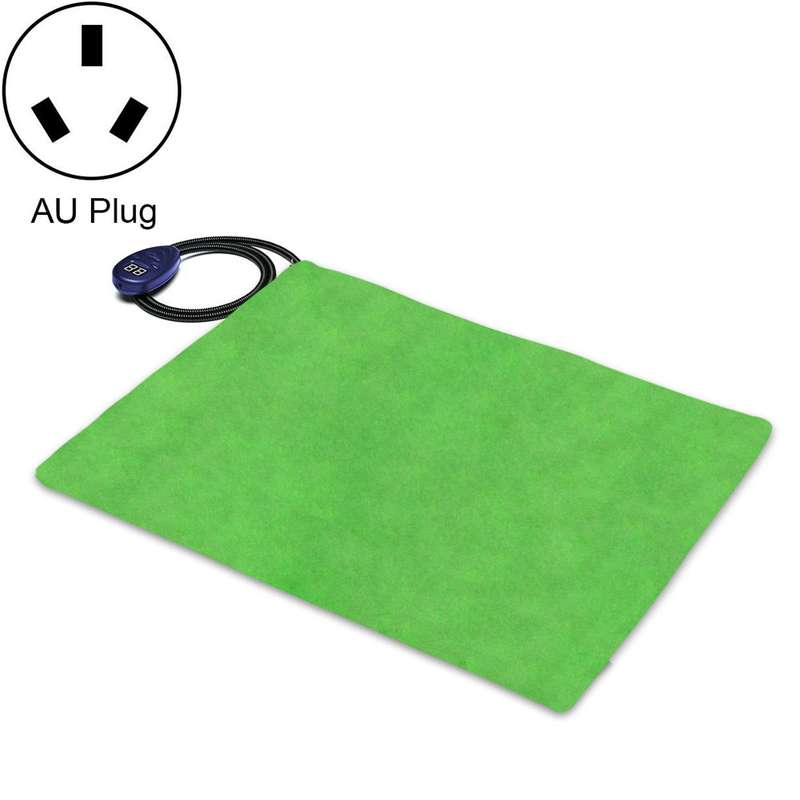 40x30cm Green 12V Low Voltage Multifunctional Warm Pet Heating Pad Pet Electric Blanket(EU Plug)