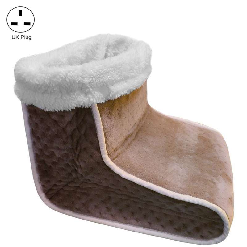Plug-in High-top Electric Foot Warmer Heated Foot Warmer Boots UK Plug 240V(Dark Gray)