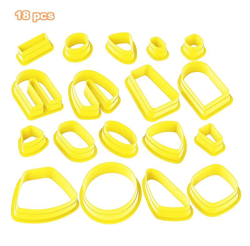18 In 1 Soft Clay Earring Molds DIY Handmade Clay Cutter Clay Earrings Making Molds(Pink)