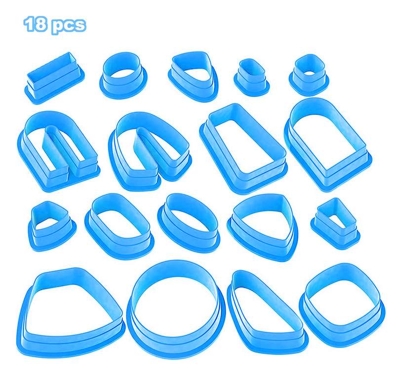 18 In 1 Soft Clay Earring Molds DIY Handmade Clay Cutter Clay Earrings Making Molds(Pink)