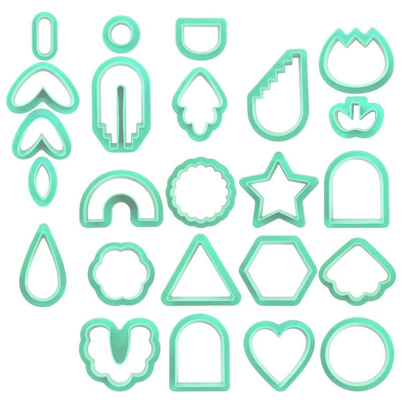 24 In 1 DIY Clay Earrings Molds DIY Handmade Clay Cutter Handmade Jewelry Molds(Rust Red)